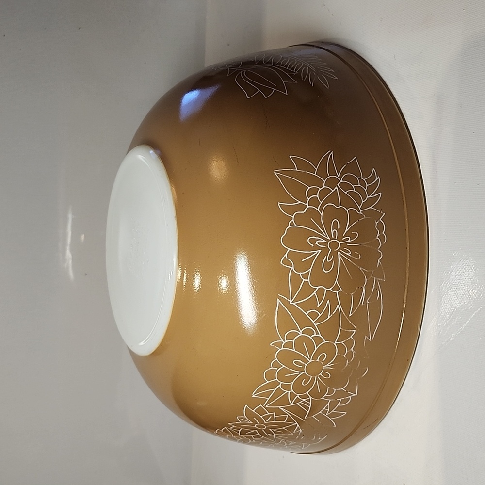 #1)Vintage Pyrex woodland brown nesting mixing bowl 404-4l